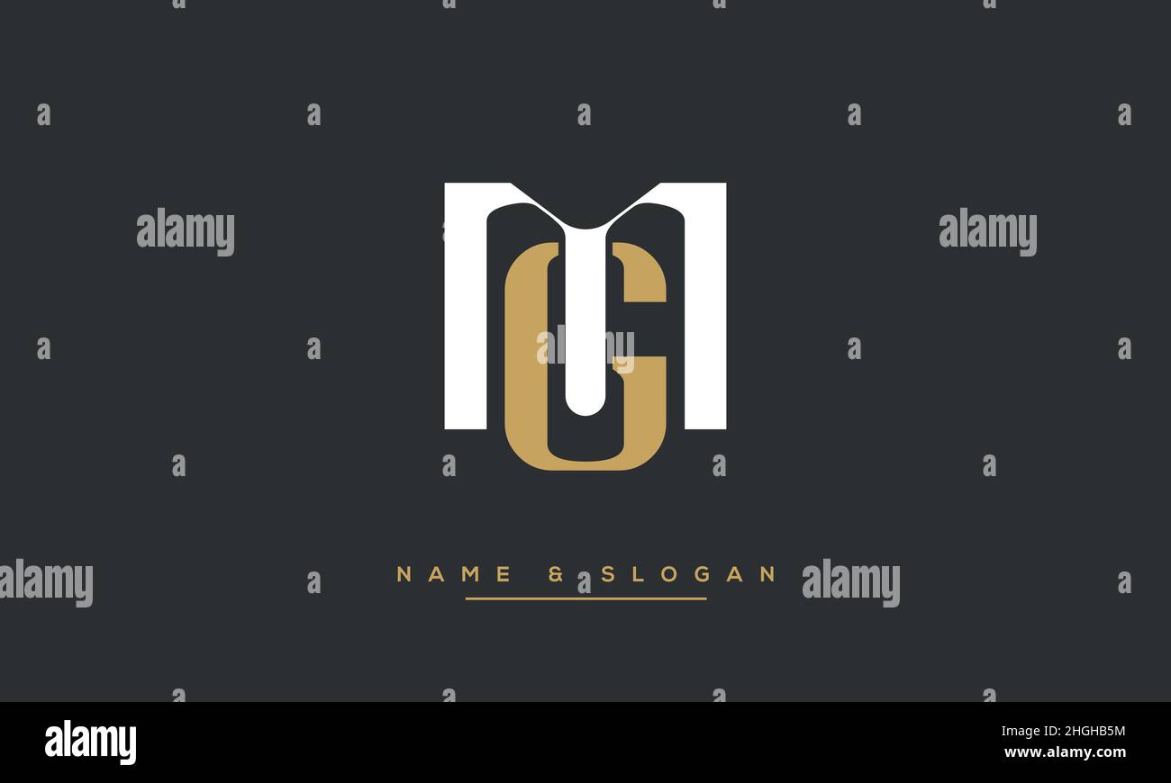 Modern abstract letter MG, GM logo design. Minimal MG, GM initial based icon vector Stock Vector