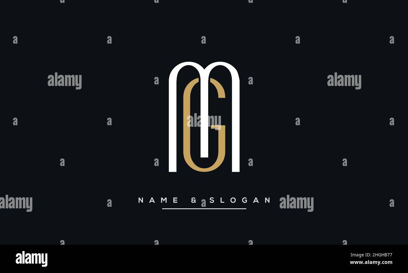 Modern abstract letter MG, GM logo design. Minimal MG, GM initial based ...