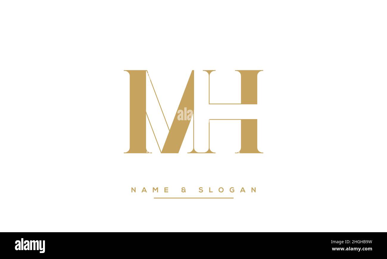 Modern abstract letter MH, HM logo design. Minimal MH, HM initial based icon vector Stock Vector