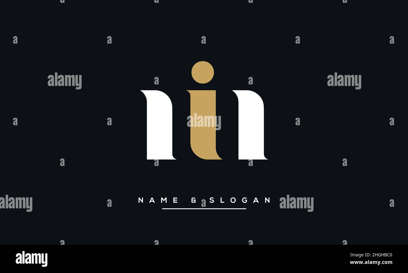 Modern abstract letter MI, IM logo design. Minimal MI, IM initial based icon vector Stock Vector