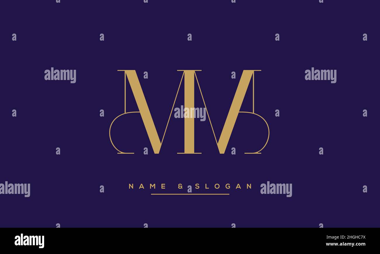 Modern abstract letter MM, M logo design. Minimal MM, M initial based icon vector Stock Vector