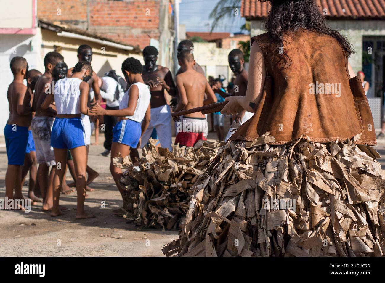 Acupe, Bahia, Brazil - July 03, 2016: Nego Fugido cultural manifestation.  Residents of Acupe, Santo Amaro, Bahia, relive, in a theatrical way, the  str Stock Photo - Alamy