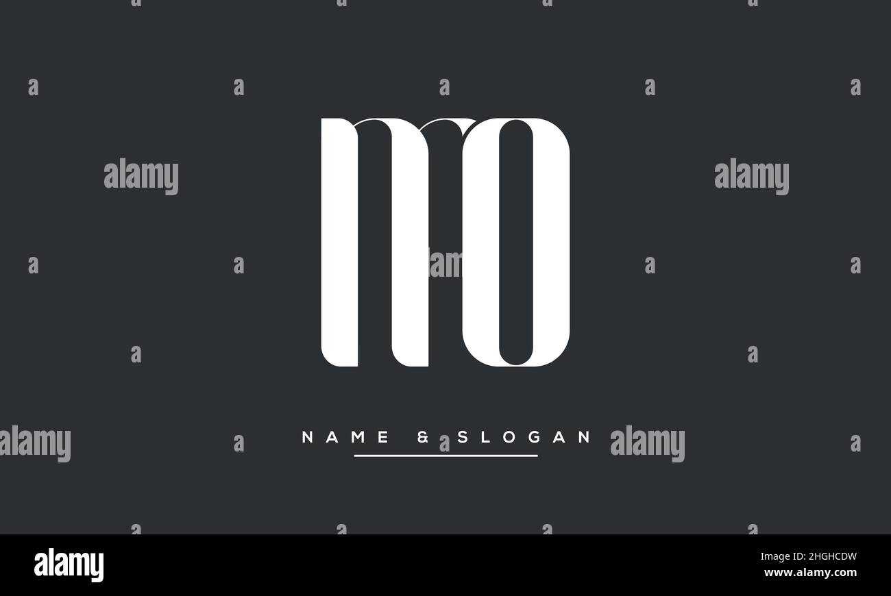Modern abstract letter MO, OM logo design. Minimal MO, OM initial based icon vector Stock Vector