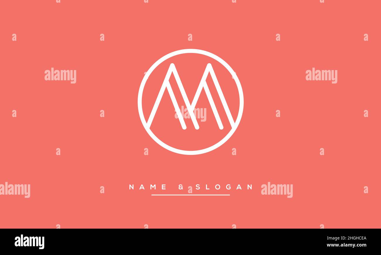 Modern abstract letter MO, OM logo design. Minimal MO, OM initial based icon vector Stock Vector