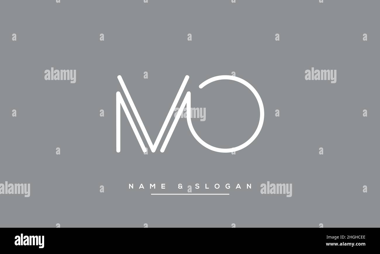 Modern abstract letter MO, OM logo design. Minimal MO, OM initial based icon vector Stock Vector