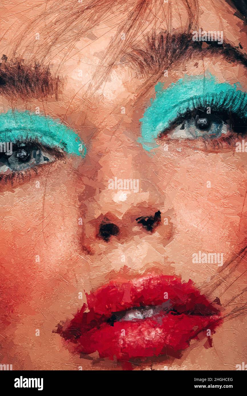 Abstract art background Color texture Fragment of artwork. Brushstrokes