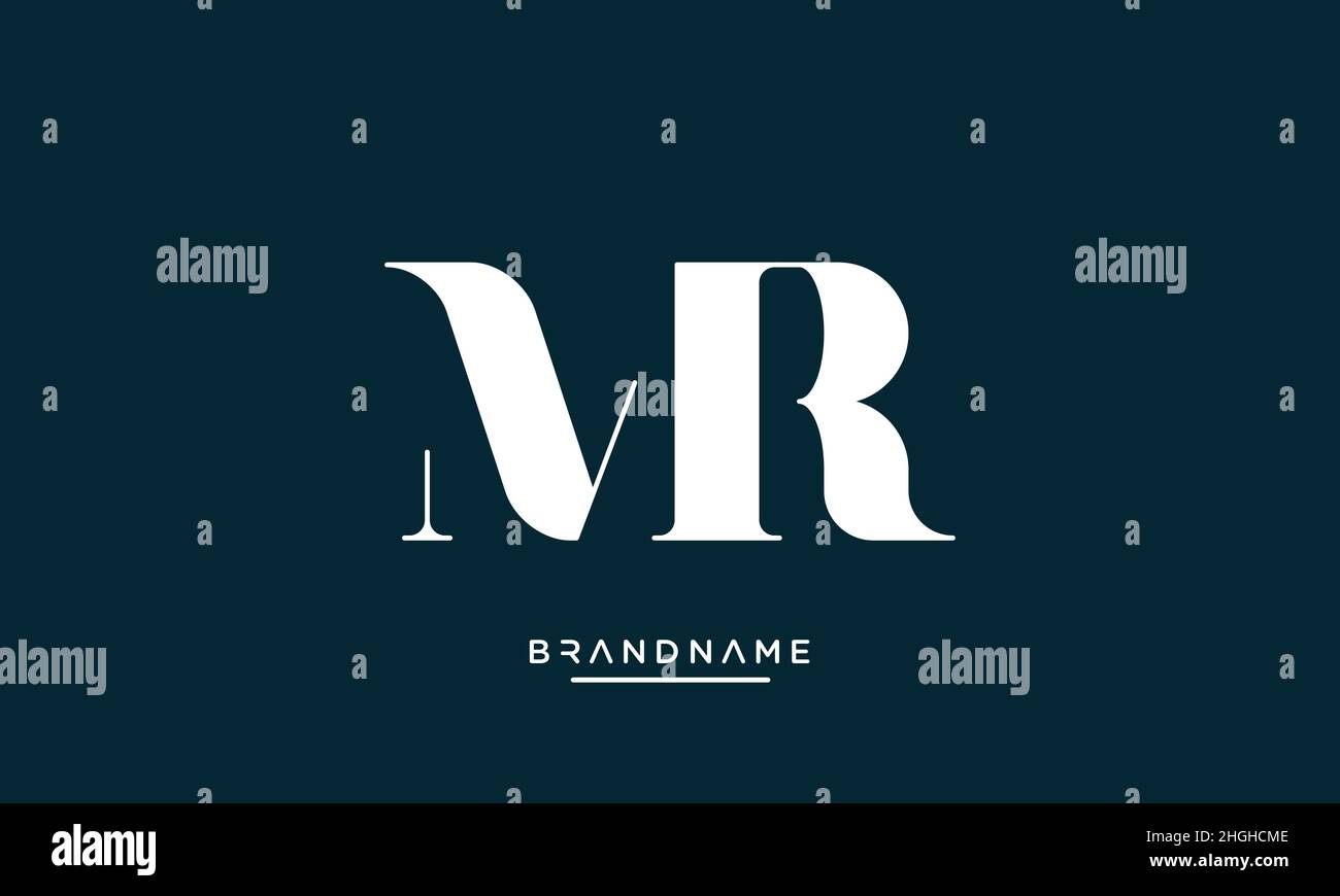 Modern abstract letter MR, RM logo design. Minimal MR, RM initial based icon vector Stock Vector