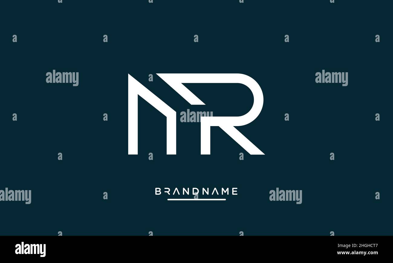 Modern abstract letter MR, RM logo design. Minimal MR, RM initial based icon vector Stock Vector