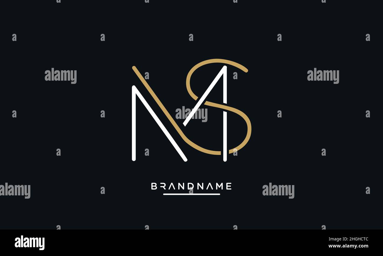 Modern abstract letter MS, SM logo design. Minimal MS, SM initial based icon vector Stock Vector