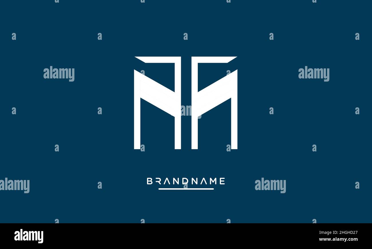 Modern abstract letter MT, TM logo design. Minimal MT, TM initial based icon vector Stock Vector