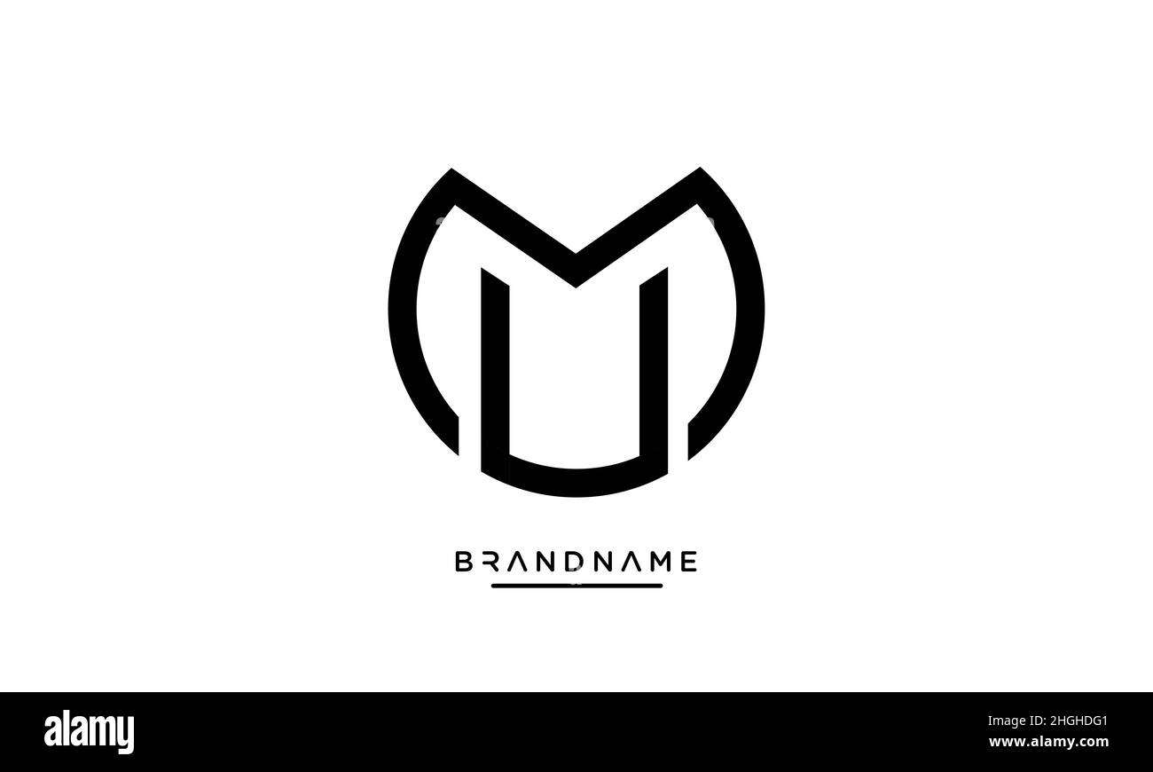Modern abstract letter MU, UM logo design. Minimal MU, UM initial based icon vector Stock Vector