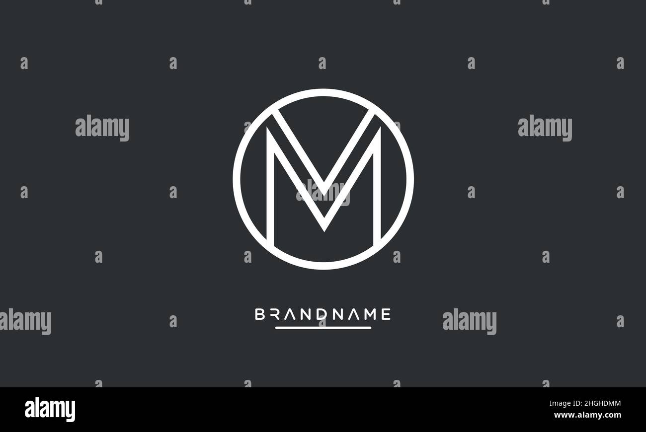 Modern abstract letter MV, VM logo design. Minimal MV, VM initial based icon vector Stock Vector