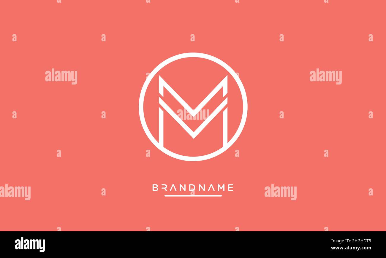 Modern abstract letter MV, VM logo design. Minimal MV, VM initial based icon vector Stock Vector