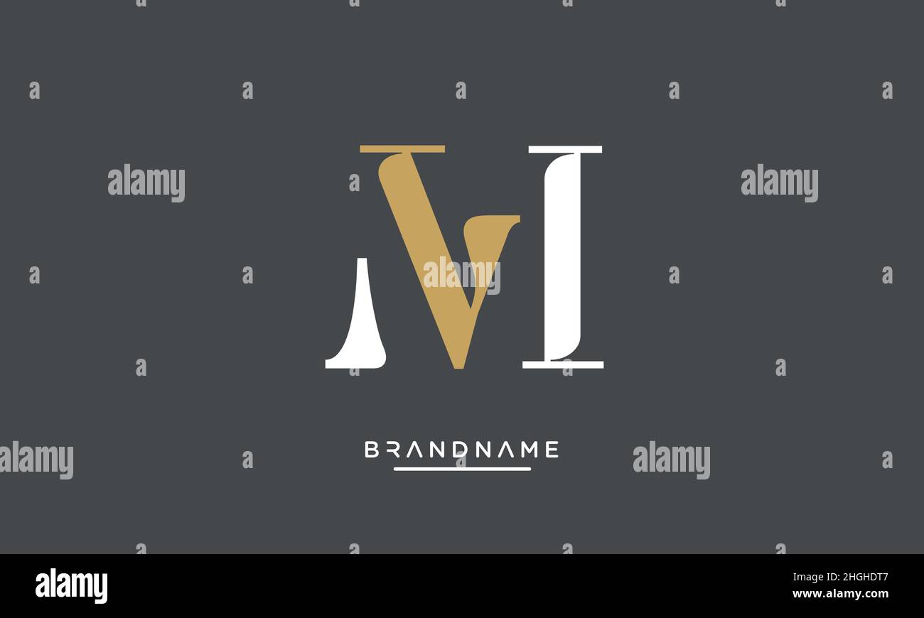 Modern abstract letter MV, VM logo design. Minimal MV, VM initial based icon vector Stock Vector