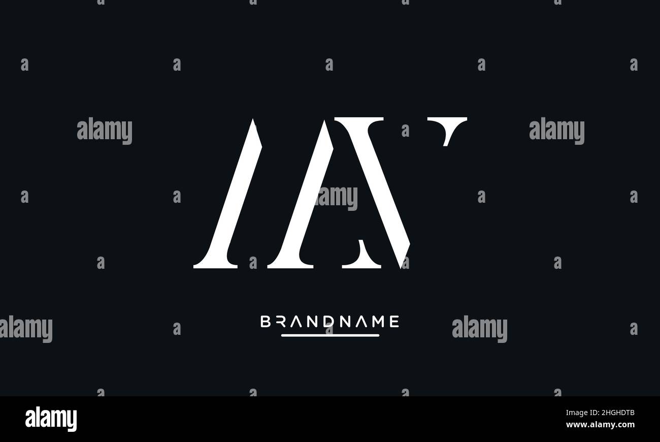 Modern abstract letter MV, VM logo design. Minimal MV, VM initial based icon vector Stock Vector