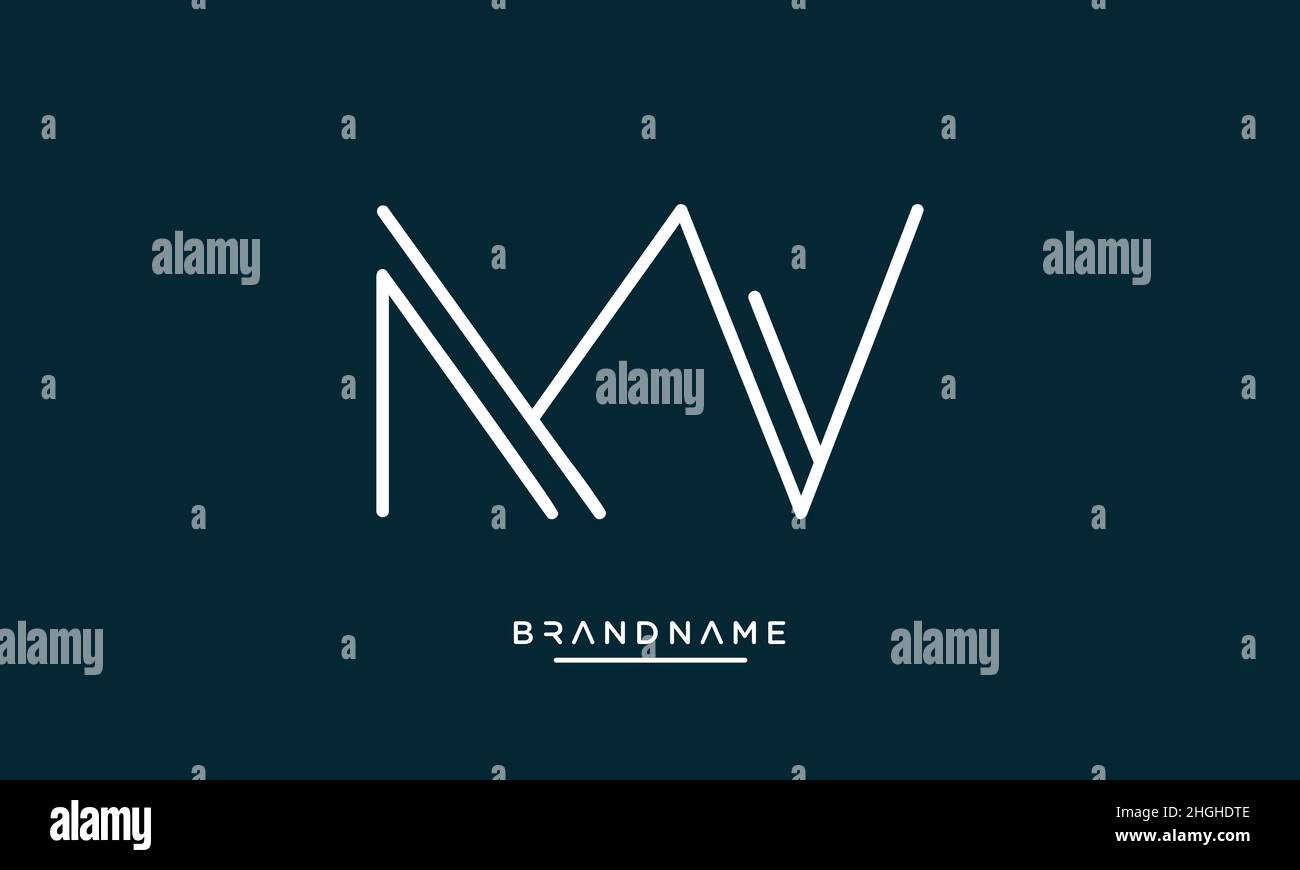 Modern abstract letter MV, VM logo design. Minimal MV, VM initial based icon vector Stock Vector