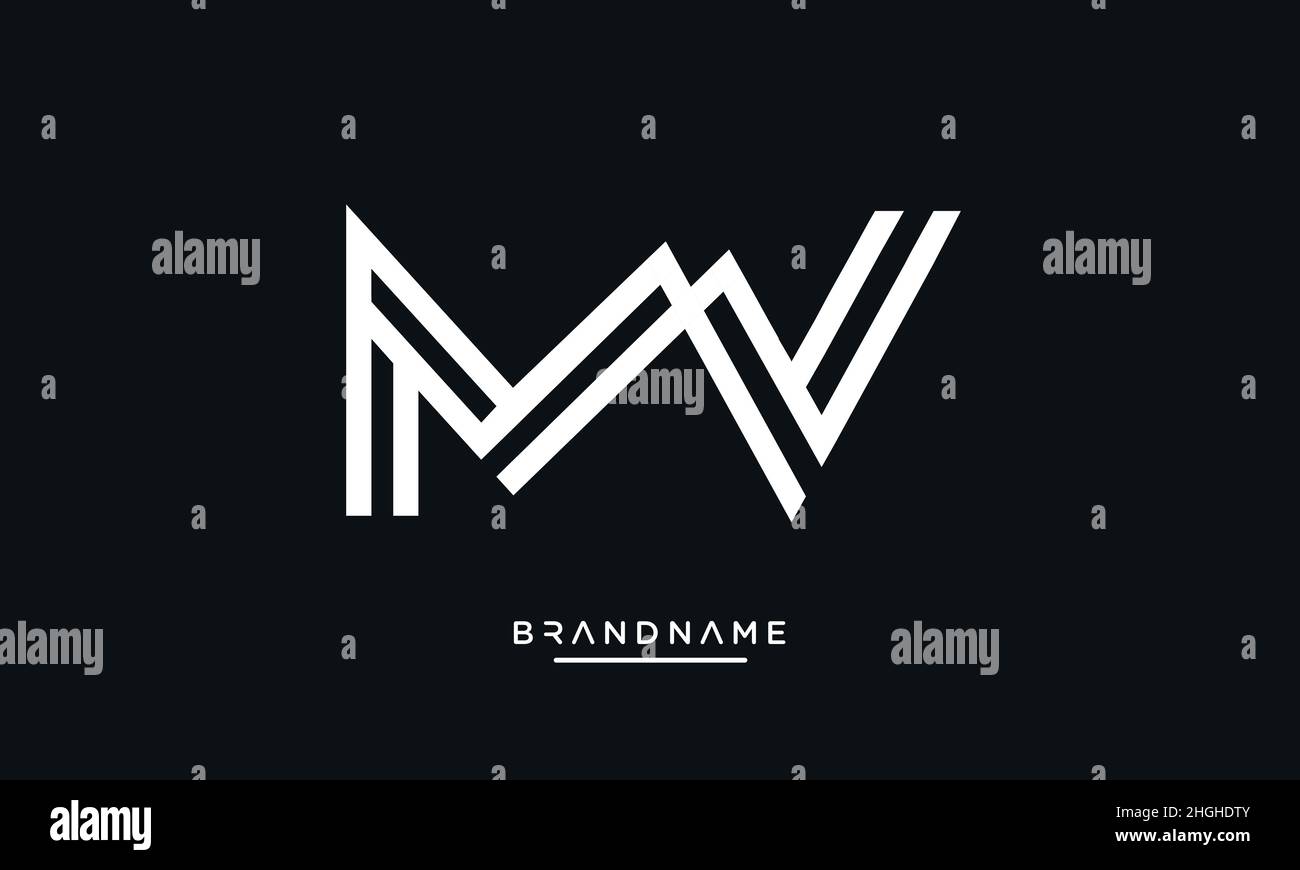 Modern abstract letter MV, VM logo design. Minimal MV, VM initial based icon vector Stock Vector