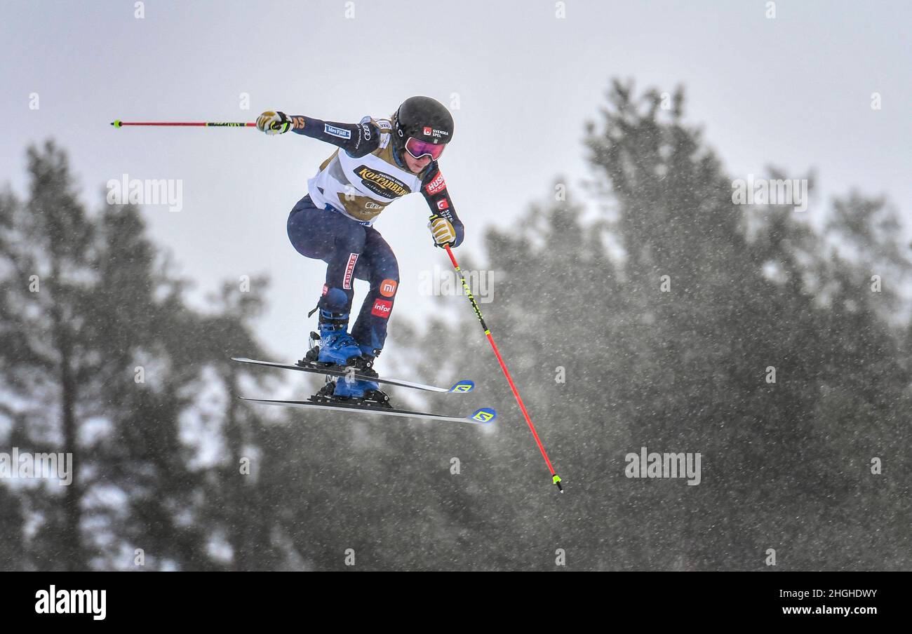 Sandra Naeslund of Sweden in action during the women's FIS Freestyle ...