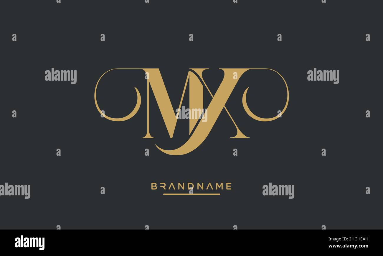 Modern abstract letter MX, XM logo design. Minimal MX, XM initial based icon vector Stock Vector