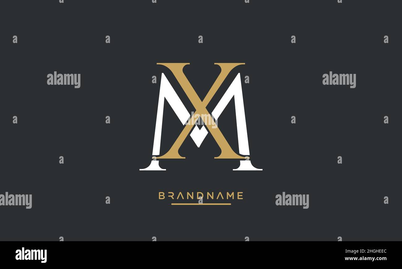Modern abstract letter MX, XM logo design. Minimal MX, XM initial based icon vector Stock Vector