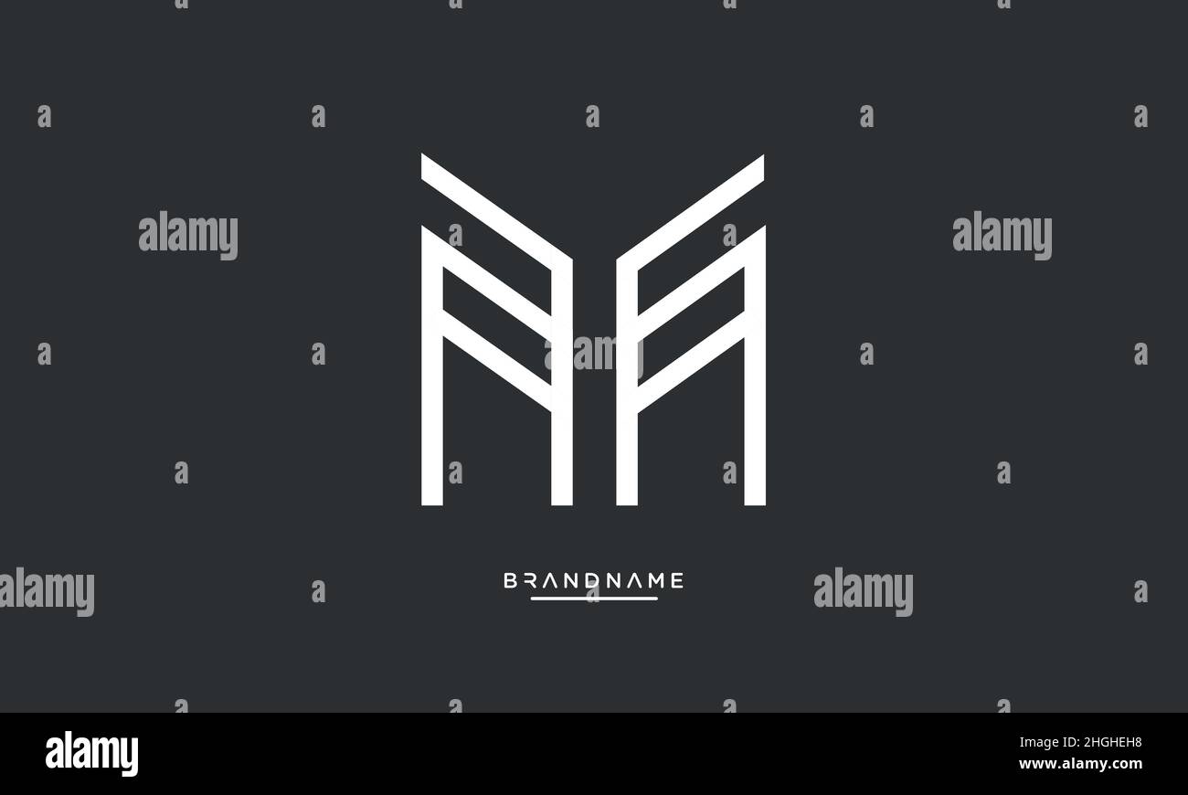 Modern abstract letter MY, YM logo design. Minimal MY, YM initial based icon vector Stock Vector