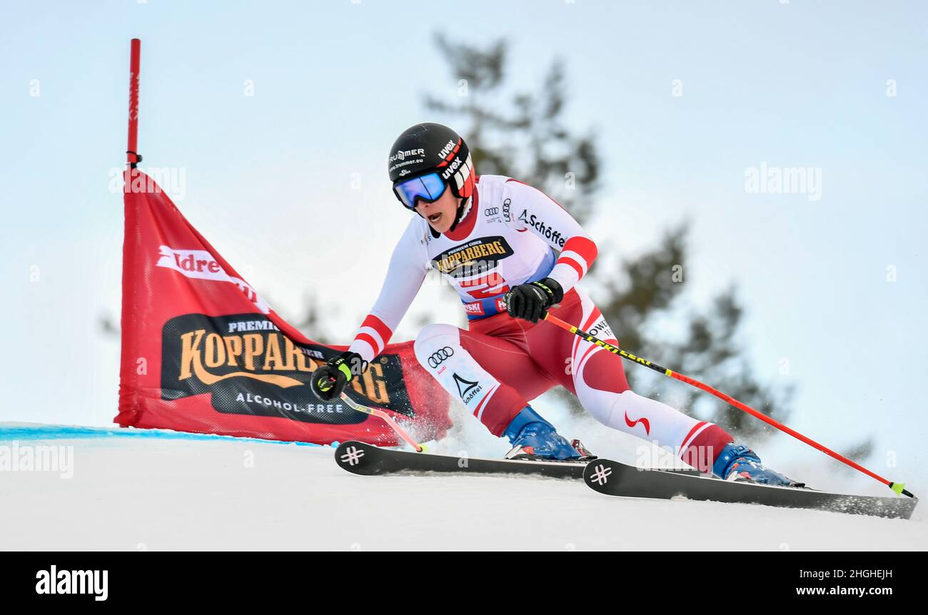 Katrin Ofner of Austria in action during the women's FIS Freestyle Ski ...