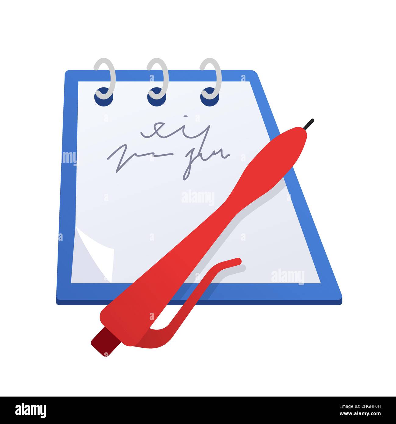 Handwritten note modern flat design single isolated object. Neat