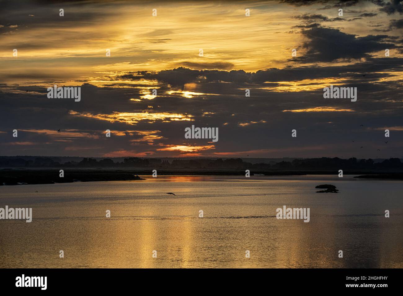 Saint Valery sur Somme, baie de Somme, chenal et reflets dans l'eau, Stock Photo