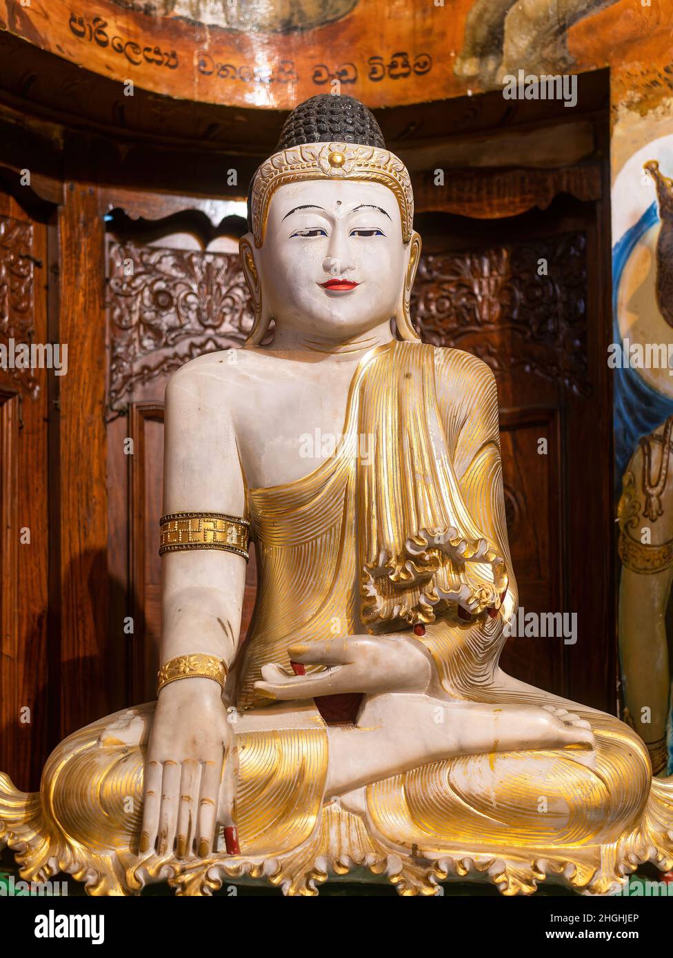 Buddha image at Gangaramaya Temple, Colombo, Sri Lanka. Stock Photo