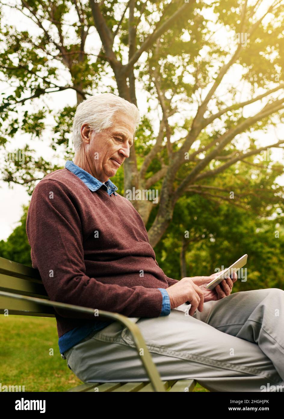 Staying tech savvy in the senior years Stock Photo