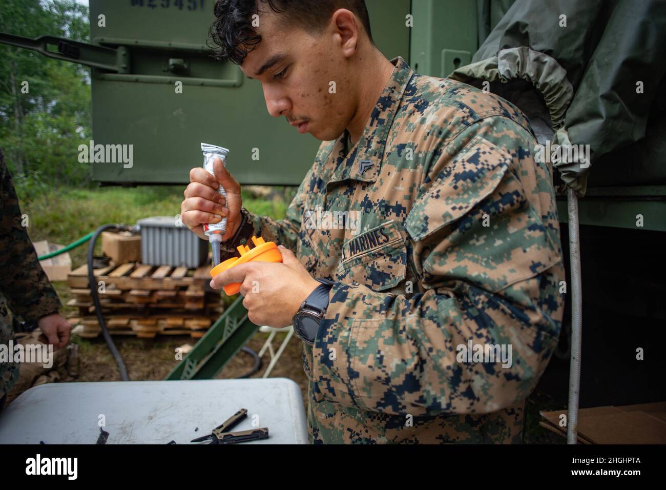 Cpl. Daniel O'Dell, a water support technician with Combat Logistics