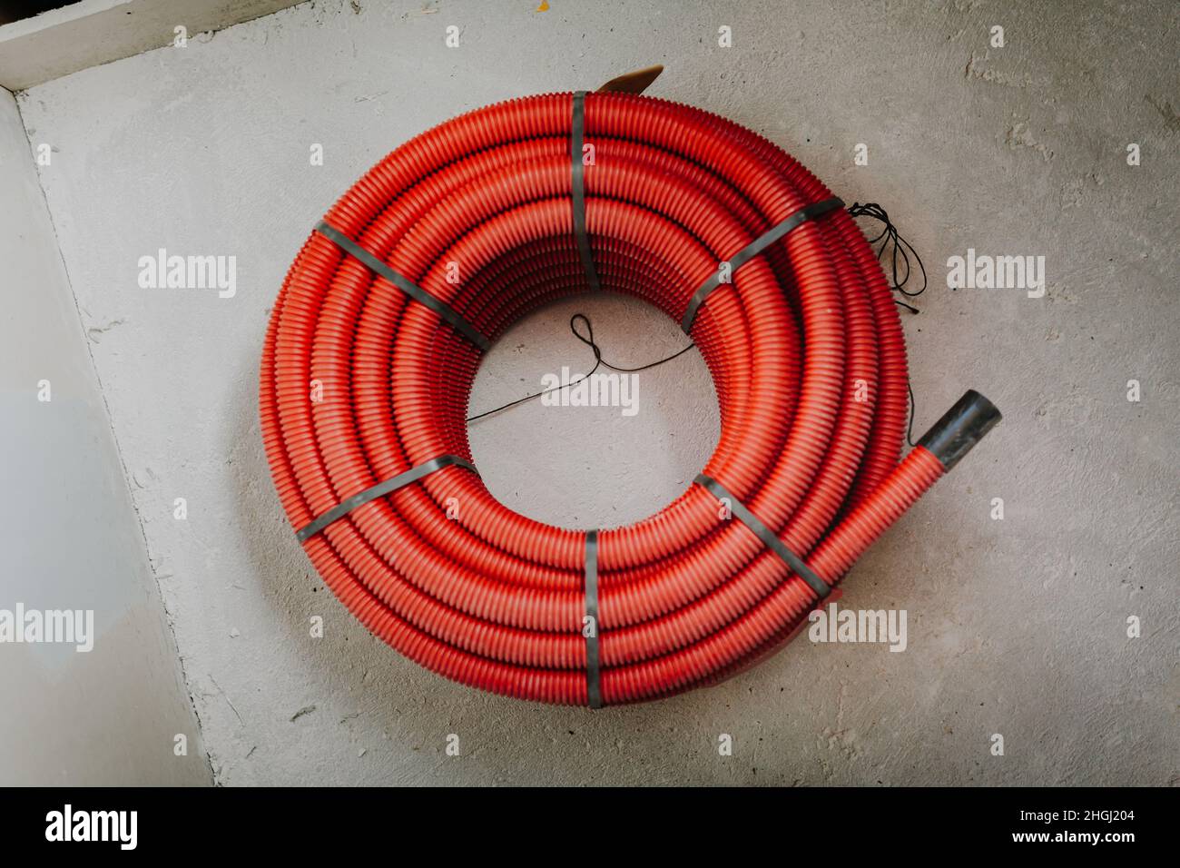 PVC Sewer Tube Lying on Construction Site Stock Photo Alamy