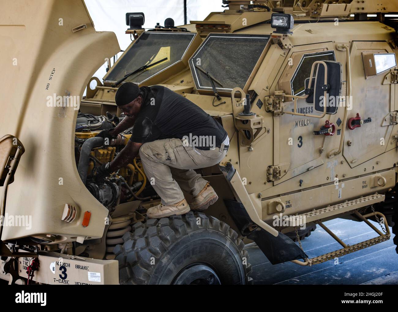 U.S. civilian Ray Green, Man Tech International heavy wheel mechanic
