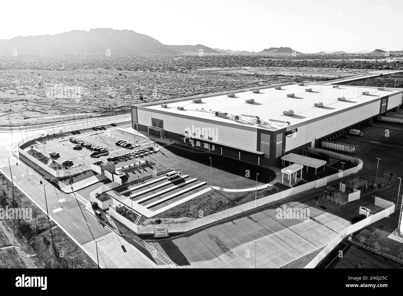Amazon logistics center Black and White Stock Photos & Images Alamy