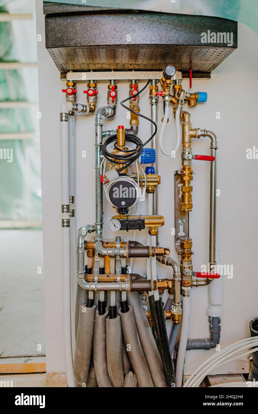 Pipes and Valves from Heating House System Stock Photo Alamy