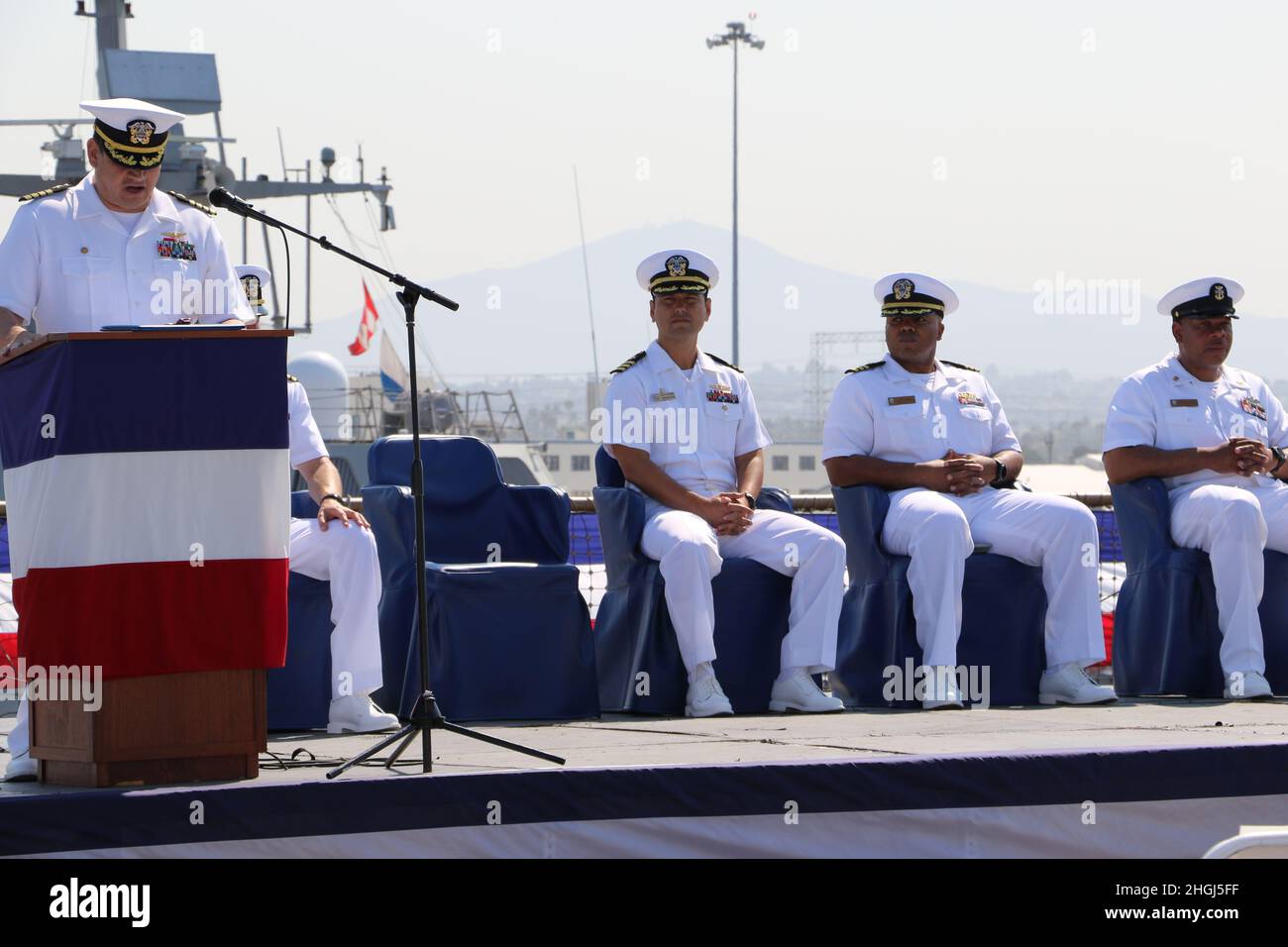 NAVAL BASE SAN DIEGO (Aug. 13, 2021) – Capt. Anthony Rodriguez, far ...
