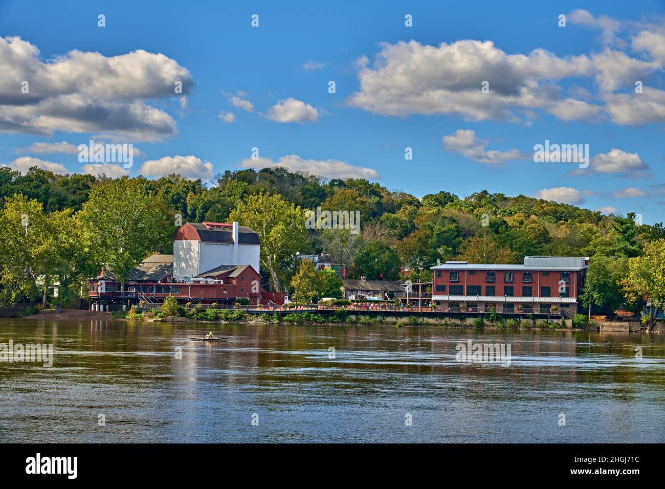 Looking towards Bucks County Playhouse in New Hope Pennsylvania from
