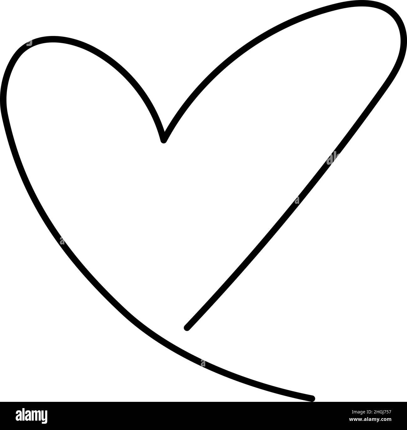 Heart Shape Outline Icon Vector Stock Vector Image & Art - Alamy