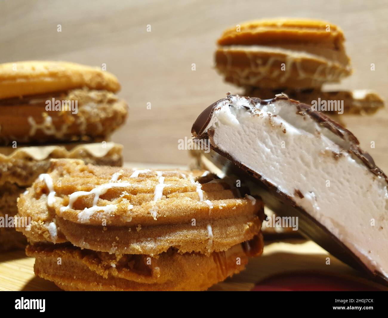 Sweet confectionery. Dessert. Confectionery products. Biscuits Stock Photo Alamy