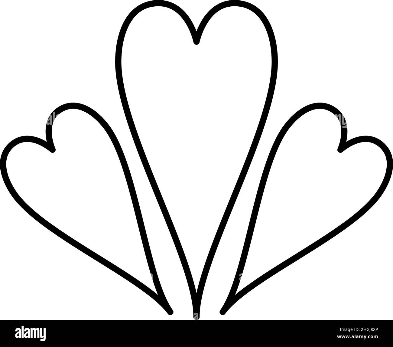 three-heart-outline-icon-vector-stock-vector-image-art-alamy