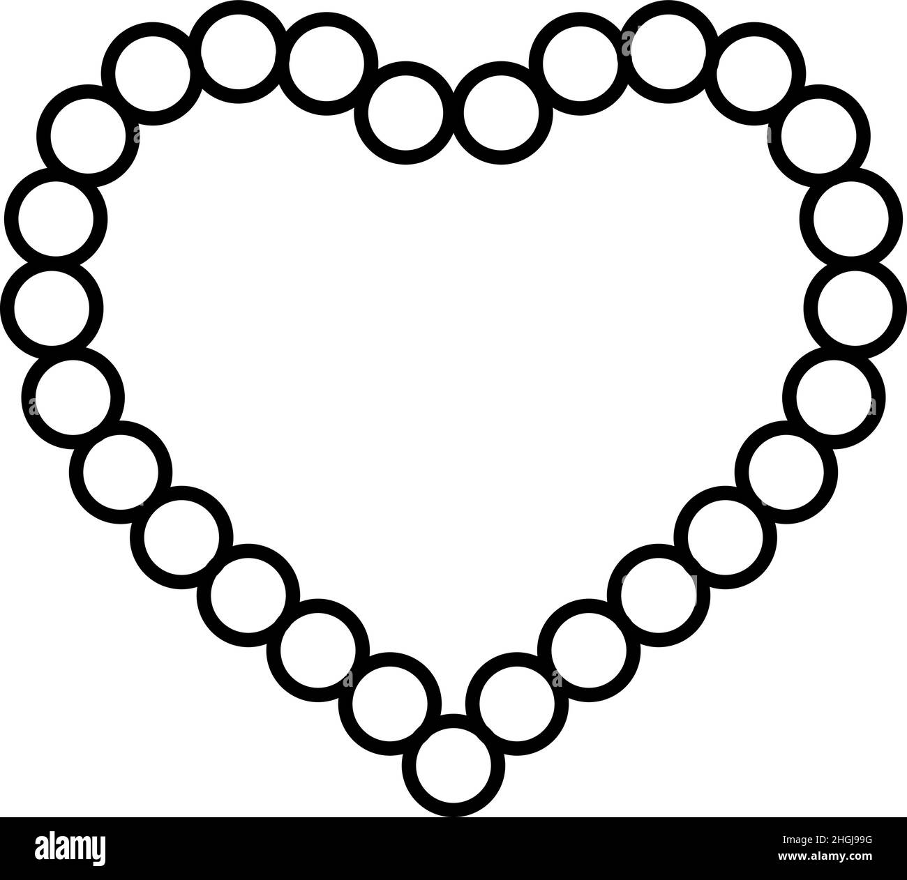 Pearl Heart Outline Icon Vector Stock Vector