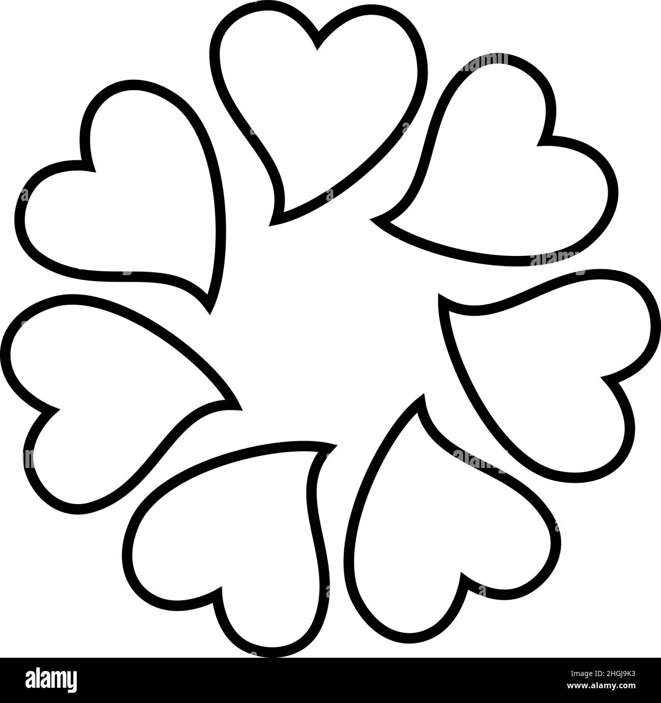 Heart Circle Outline Icon Vector Stock Vector Image & Art - Alamy