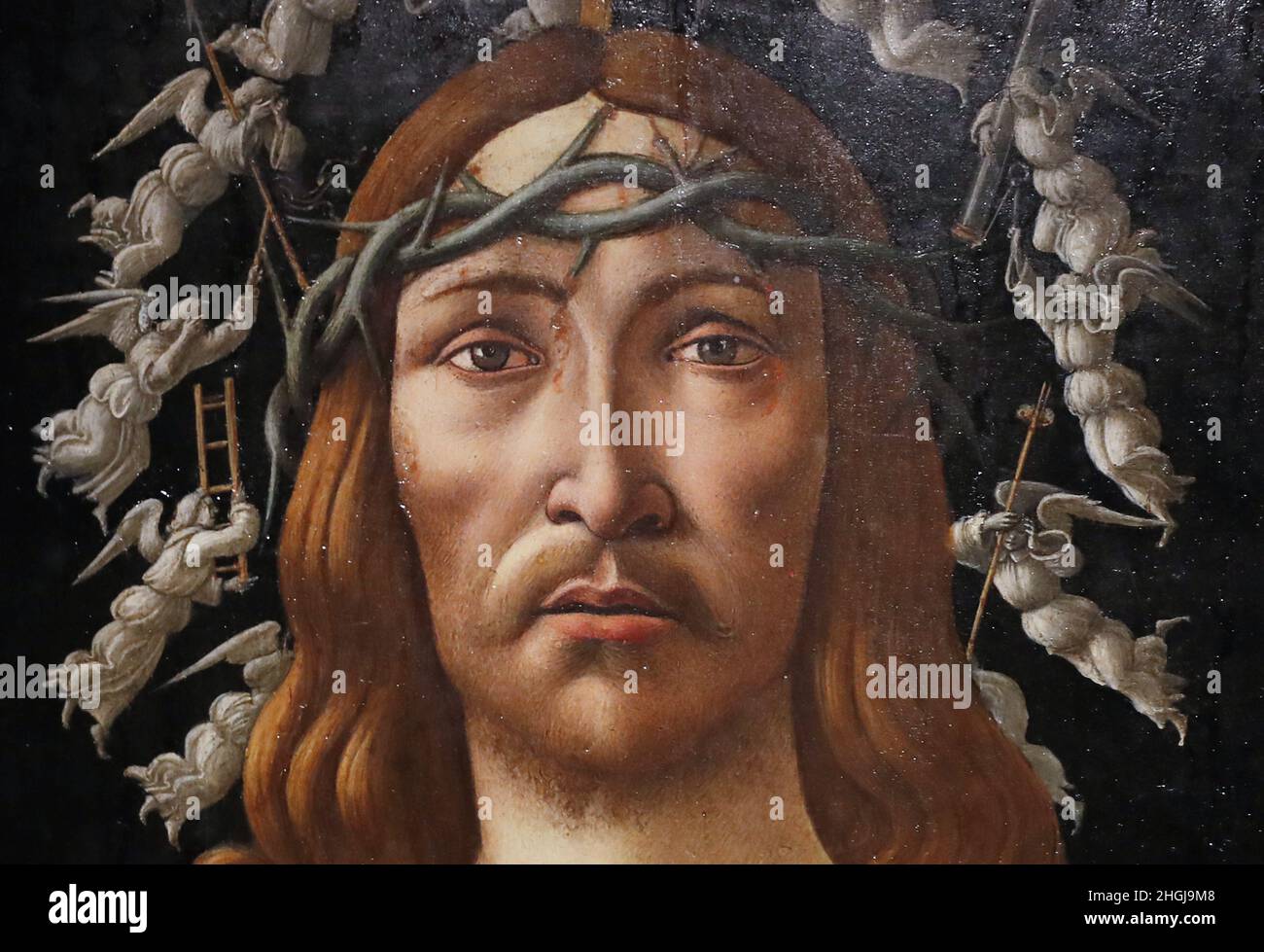 New York, USA. 21st Jan, 2022. 'The Man of Sorrows' by Sandro Botticelli is on display at a media preview for Sotheby's Masters Week in New York City on Friday, January 21, 2022. Sotheby's Masters Week features a series of eight auctions encompassing Old Master paintings, drawings and sculpture by some of the most celebrated names in European art history. Photo by John Angelillo/UPI Credit: UPI/Alamy Live News Stock Photo