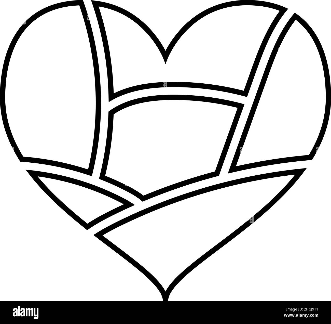 Broken Heart Outline Icon Vector Stock Vector Image Art Alamy