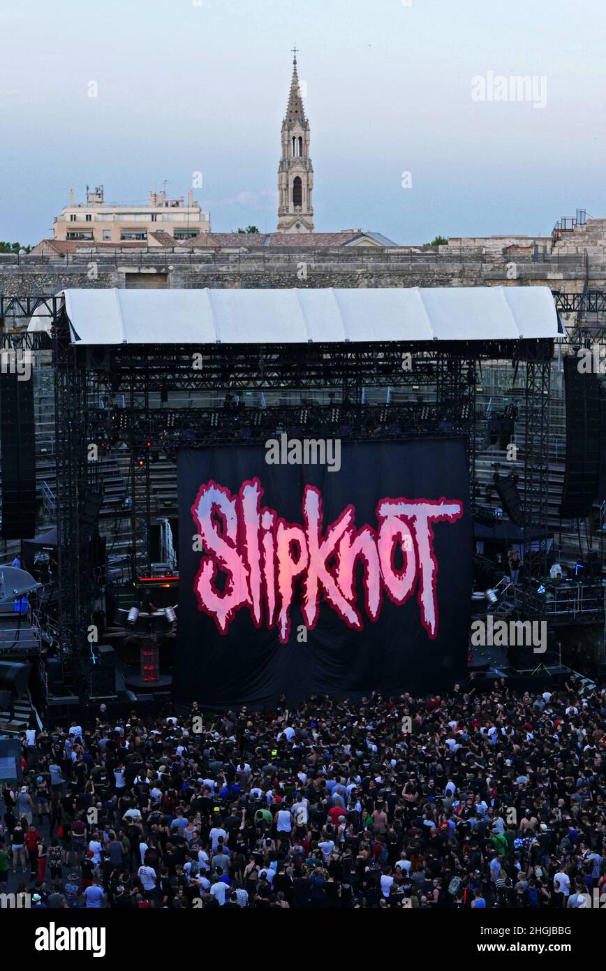 Slipknot concert, Arena of Nimes, Gard, Occitanie, France, Europe Stock