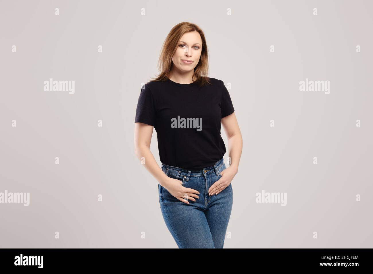 Plus size model jeans hi-res stock photography and images - Alamy