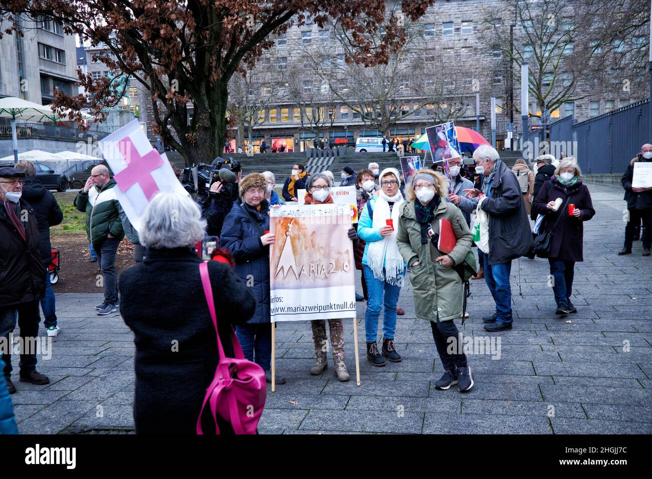 Proteste gegen den sexuellen Missbrauch in der kath. Kirche. Stock Photo