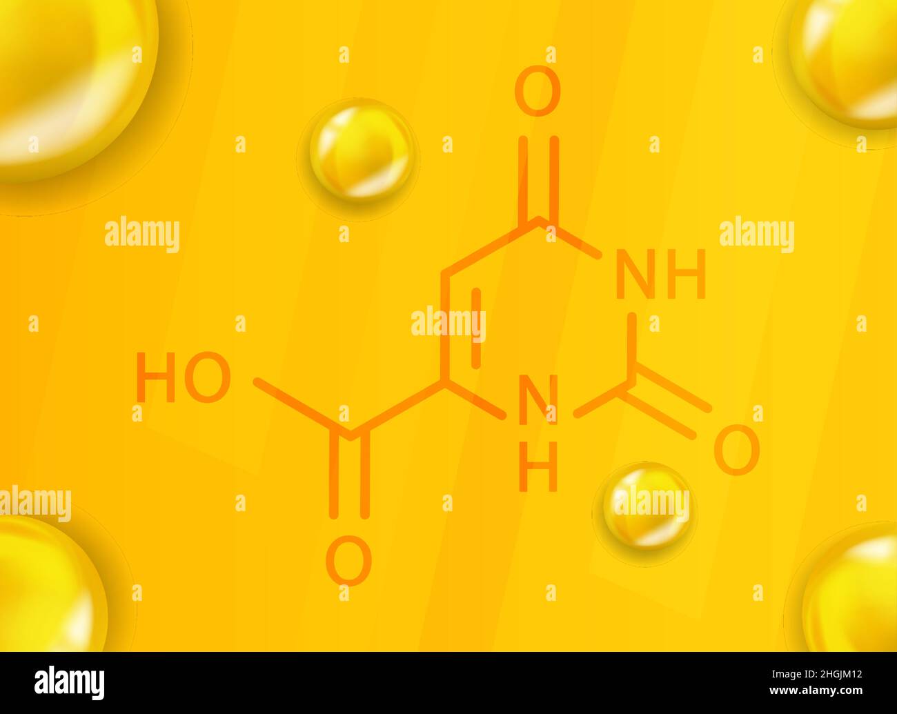 Vitamin B13 chemical formula. Vitamin B13 Realistic chemical molecular