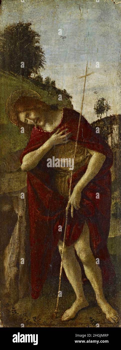 Saint John the Baptist - no date - pittura on canvas 35 x 13,3 cm - Botticelli Sandro Stock Photo