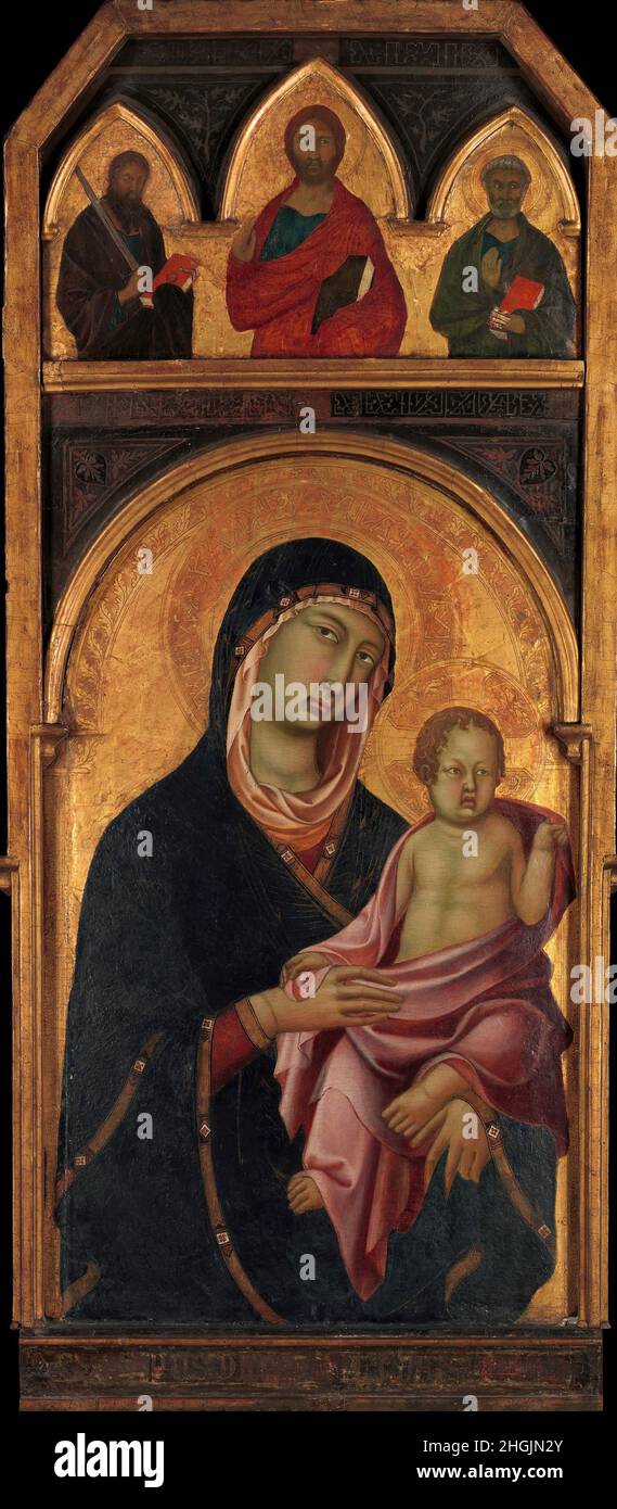 Madonna and child - 1320c. - tempera su tavola fondo oro 94 x 58,7 cm - Di Buonaventura Segna Stock Photo